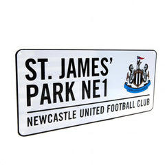 Newcastle United White Street Sign