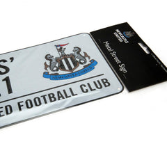 Newcastle United White Street Sign