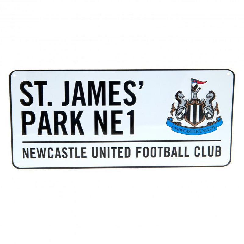 Newcastle United White Street Sign