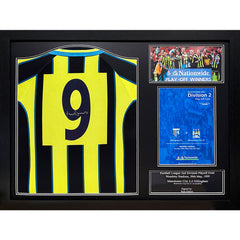 Dickov Signed Manchester City Shirt (Framed)