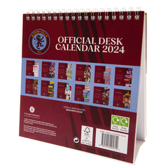 Aston Villa Desktop Calendar 2024