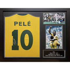 Pele Signed Brasil Shirt (Framed)