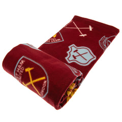 West Ham United Historic Crests Fleece Blanket