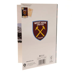 West Ham United Birthday Card With Stickers