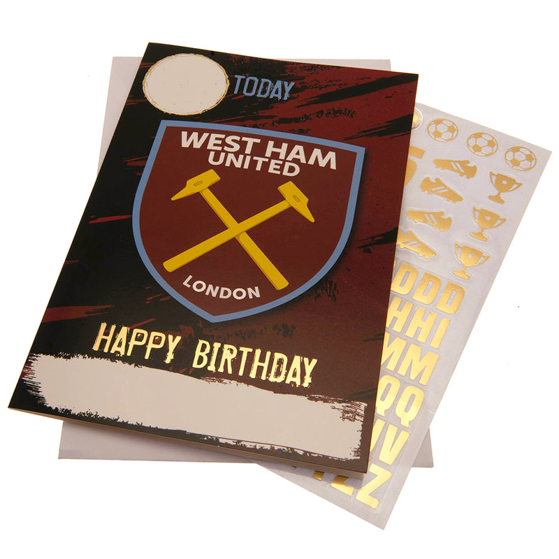 West Ham United Birthday Card With Stickers