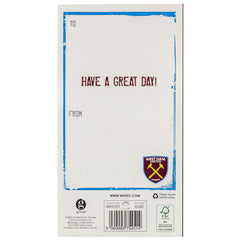 West Ham United Birthday Card