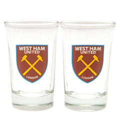 West Ham United Shot Glass Set (Pack of 2)