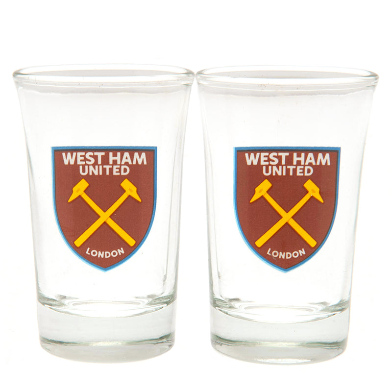 West Ham United Shot Glass Set (Pack of 2)