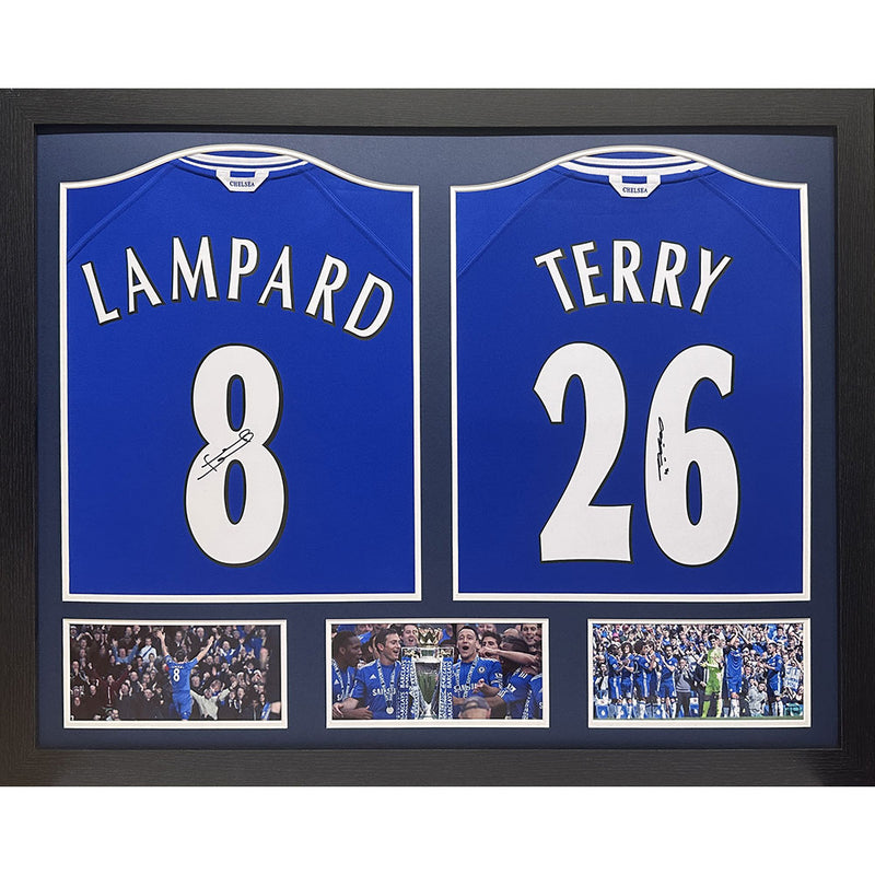  Lampard & Terry Signed Chelse Shirts (Dual Framed)