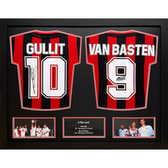 Gullit & Van Basten Signed AC Milan Shirts (Dual Framed)