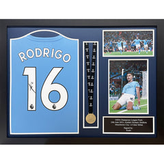 Rodri Signed Manchester City Shirt & Medal (Framed)