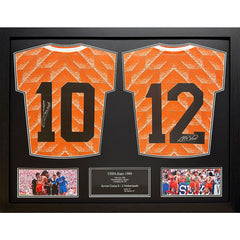 Gullit & Van Basten Signed Netherlands Shirts (Dual Framed)