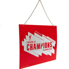 Liverpool FC Champions Of Europe Metal Sign