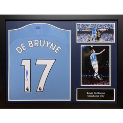 Manchester City FC De Bruyne Signed Shirt (Framed)