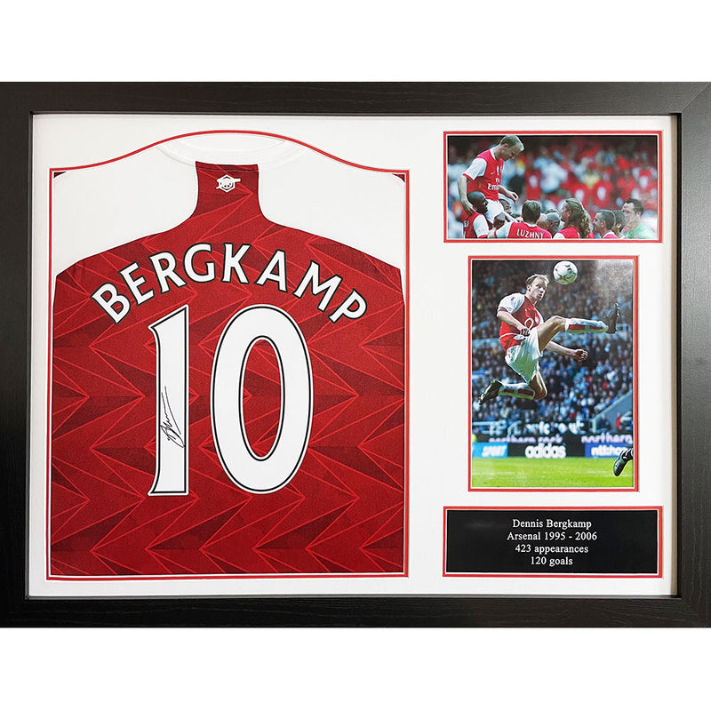 Arsenal FC Bergkamp Signed Shirt (Framed)