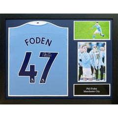 Manchester City FC Foden Signed Shirt (Framed)