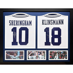 Tottenham Hotspur FC 1994 Klinsmann & Sheringham Signed Shirts (Dual Framed)