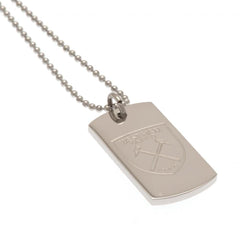 West Ham United FC Engraved Dog Tag & Chain